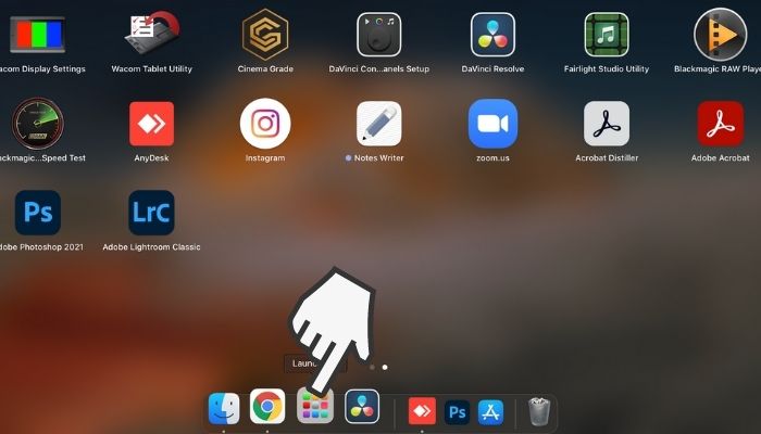 Click on the Launchpad icon on the dock