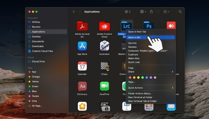 drag the app to the trash can on your dock or right click