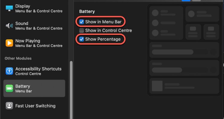How to show battery percentage on MacBook Air M1